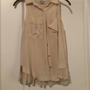 Racer back, ruffle back silk tank